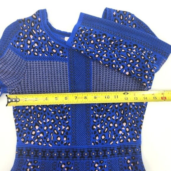 GB Girls Leopard Print Sweater Skater Dress Sixe XL Blue, Black & Light Pink - Picture 9 of 14
